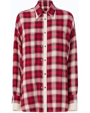 Pinko Oversized Shirt With Check Pattern - Red