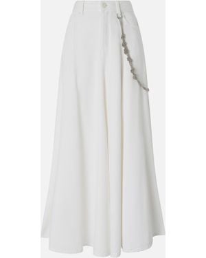 Pinko Maxi Skirt With Jewel Chain - White