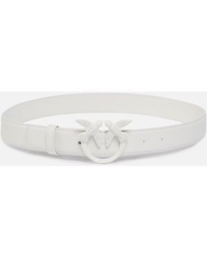 Pinko Belt With Coloured Buckle 3Cm - White