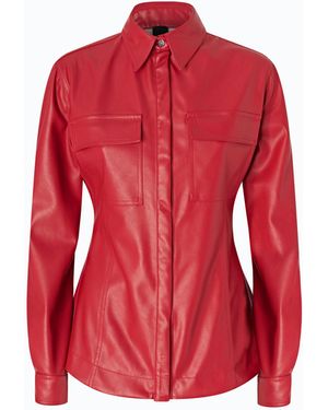 Pinko Nappa Leather-Effect Coated Shirt - Red