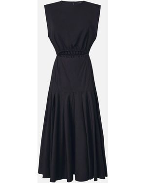 knee length dresses for ladies Sleeveless midi dress in floral jacquard with belt