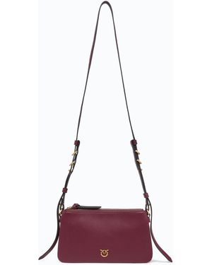 Pinko Kleine Umhängetasche Mini Double Bag Aus Leder Mit Schulterriemen - Lila