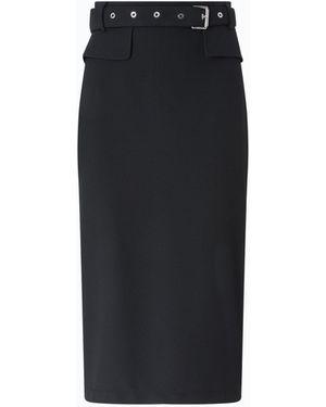 Pinko Pencil Skirt With Belt - Blue