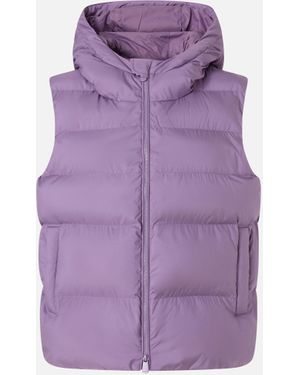 Pinko Padded Puffer Gilet With Hood - Purple