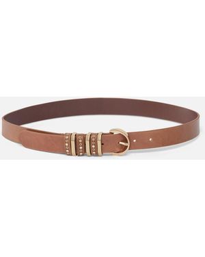 Pinko Shiny Leather Belt With Metal Loops, 3 Cm - White