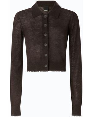 Pinko Cardigan Cropped À Col Polo - Noir
