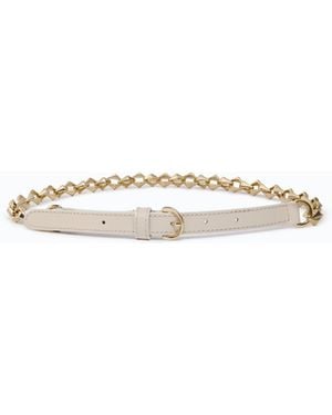 Pinko Ceinture Avec Empiècement En Chaîne 1,5 Cm - Blanc