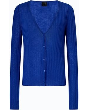 Pinko Ribbed Cardigan With Buttons - Blue