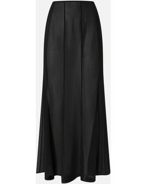 Pinko Long Skirt With Sheer Details - Black