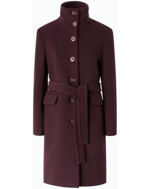 Pinko Wool-Blend Coat With High Neck And Belt - Red
