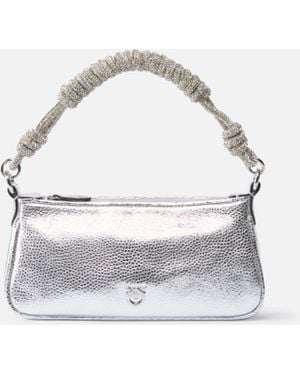 Pinko Half Moon Baguette Mini C Laminated Tumbled Leather - Multicolour