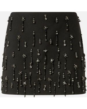 Pinko Minifalda Con Cristales Y Perlas - Negro