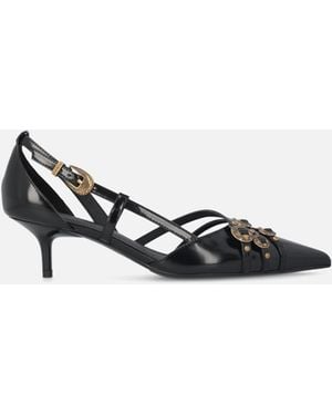 Pinko Pumps With Straps And Jewel Studs - White