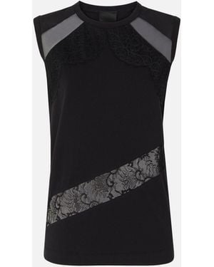 Pinko Sleeveless Top With Lace Details - Black
