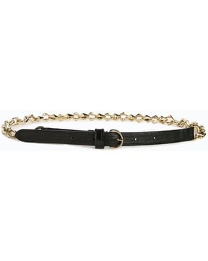 Pinko Belt With Chain Insert, 1.5 Cm - White