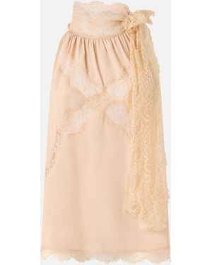 Pinko Halterneck Top With Lace - White