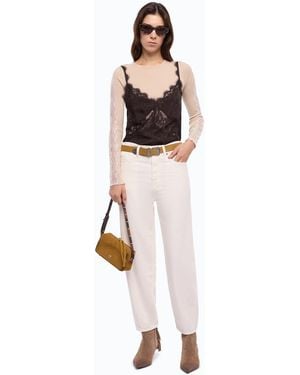 Pinko Egg-Fit Cotton Bull Pants - White