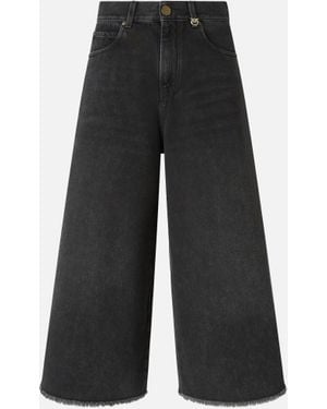 Pinko Vaqueros Bermudas Largos De Denim Negro - Multicolor