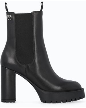 Pinko Botines Hasta El Tobillo De Piel Con Tacón - Blanco