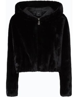 Pinko Faux Fur Cropped Jacket - Black