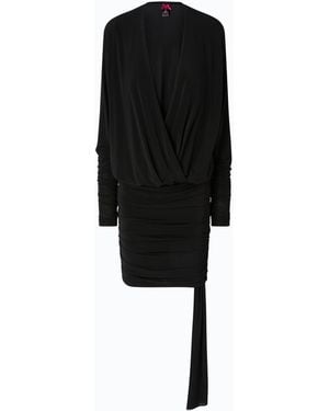 Pinko Mini Dress With Gathering And Ribbon - Black
