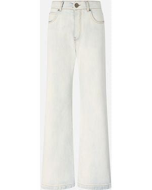 Pinko Jeans With Contrasting Fold-Down Waist - White