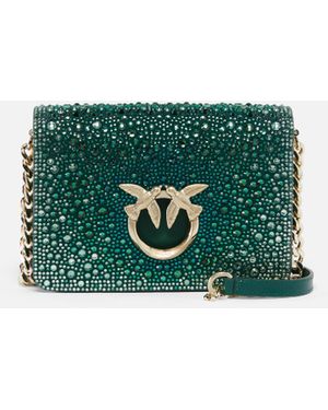 Pinko Galleria Full-rhinestone Mini Love Bag Click - Green