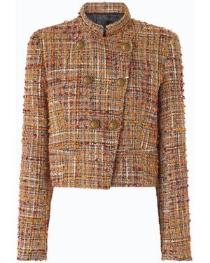 Pinko Chaqueta De Tweed Bouclé Con Botones De Contraste - Marrón