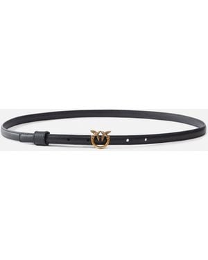 Pinko Thin Belt With Love Birds Buckle, 1Cm - White