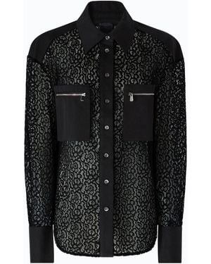 Pinko Camisa De Encaje Con Bolsillos - Negro