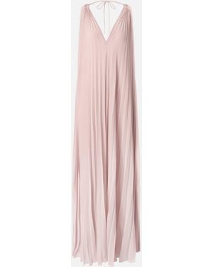 Pinko Vestido Largo Plisado Con Abertura - Rosa