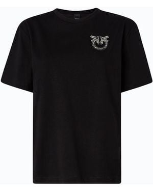 Pinko T-Shirt With Love Birds Jewel Detail - Black