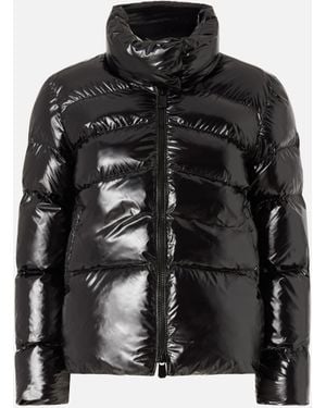 Pinko Padded Crystal Nylon Pea Coat - Black