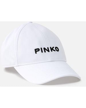 Pinko Cap With Peak And Embroidered Logo - White