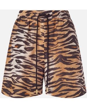 Pinko Shorts With Tiger Print - White
