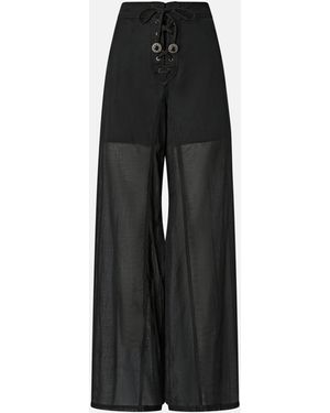 Pinko Lightweight Pants With Laces And Texan Details - Black