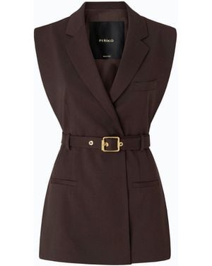 Pinko Seitlich Offene Westenjacke Mit Gürtel - Braun