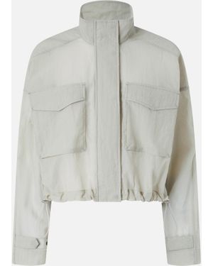 Pinko Short Jacket In Technical Organza-effect Fabric - White