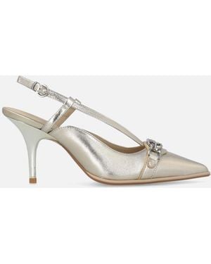 Pinko Laminated Nappa Slingbacks - White
