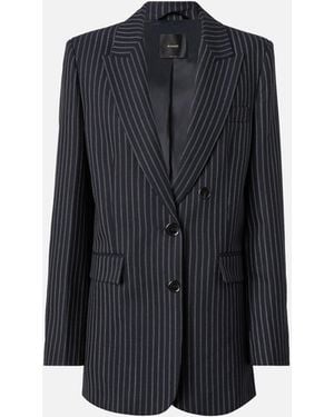 Pinko Chaqueta De Mezcla De Lana Con Rayas Diplomáticas - Azul