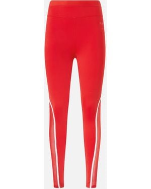 Pinko Leggings With Sheer Inserts - Red