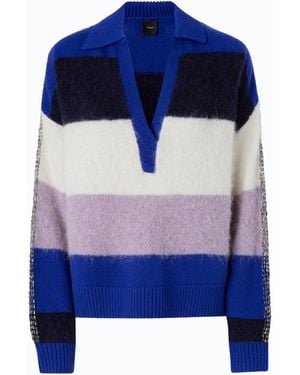 Pinko Pullover Aus Alpakamix Mit Streifen - Blau