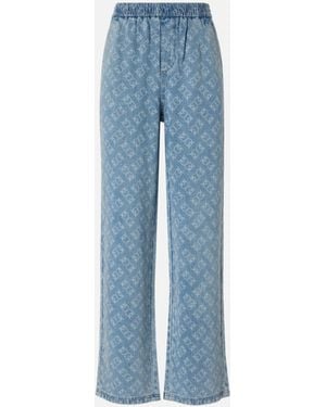 Pinko Denim Jeans With Love Birds Logo - Blue