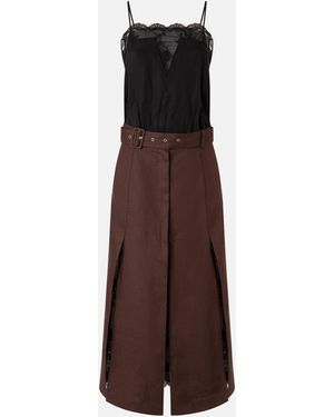 Pinko Midi Dress With - Brown