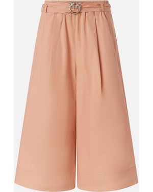 Pinko Long Shorts With Love Birds Buckle - White
