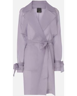 Pinko Silk Organza Trench Coat - Purple