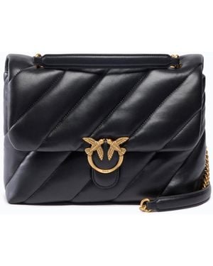 Pinko Large Love Bag Puff Maxi Quilt New Buckle Shoulder Bag - Black