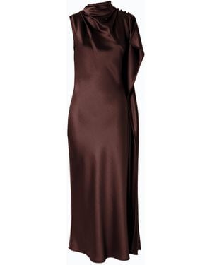 Pinko Long, One-Shoulder Satin Dress - Brown