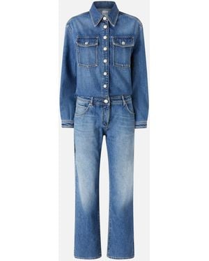Pinko Tuta Jeans Lunga Con Taschini - Blu