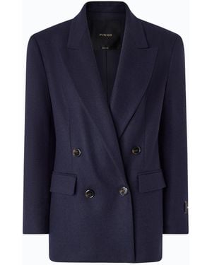 Pinko Double-Breasted Jersey Flannel Blazer - Blue